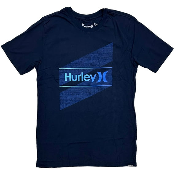 Hurley Men's Everyday Washed One and Only Slashed Short Sleeve Tee T-Shirt (Large, Obsidian)