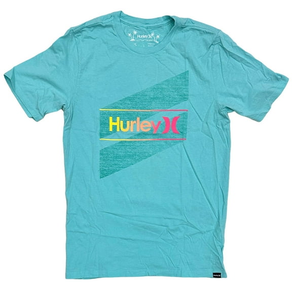 Hurley Men's Everyday Washed One and Only Slashed Short Sleeve Tee T-Shirt (Medium, Tropical Twist)