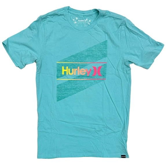 Hurley Men's Everyday Washed One and Only Slashed Short Sleeve Tee T-Shirt (X-Large, Tropical Twist)