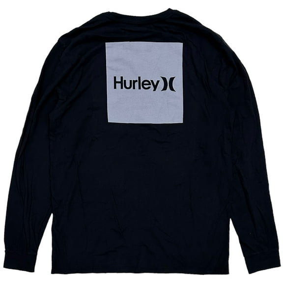 Hurley Men's Everyday Washed One and Only Solid Long Sleeve Tee T-Shirt (X-Large, Black)