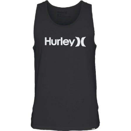 Hurley Men's Everyday Washed One and Only Solid Sleeveless Tank Top Tee T-Shirt (Large, Black)
