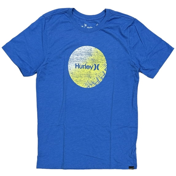 Hurley Men's Everyday Washed Strands Circle Logo Short Sleeve Tee T-Shirt (XX-Large, Blue Heather)