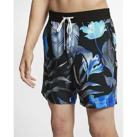 Hurley Men's Fat Cap 17" Volley Shorts (30, Black)