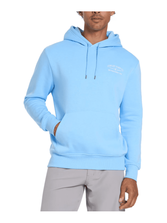 Mens Fleece Hoodie Blue XXL
