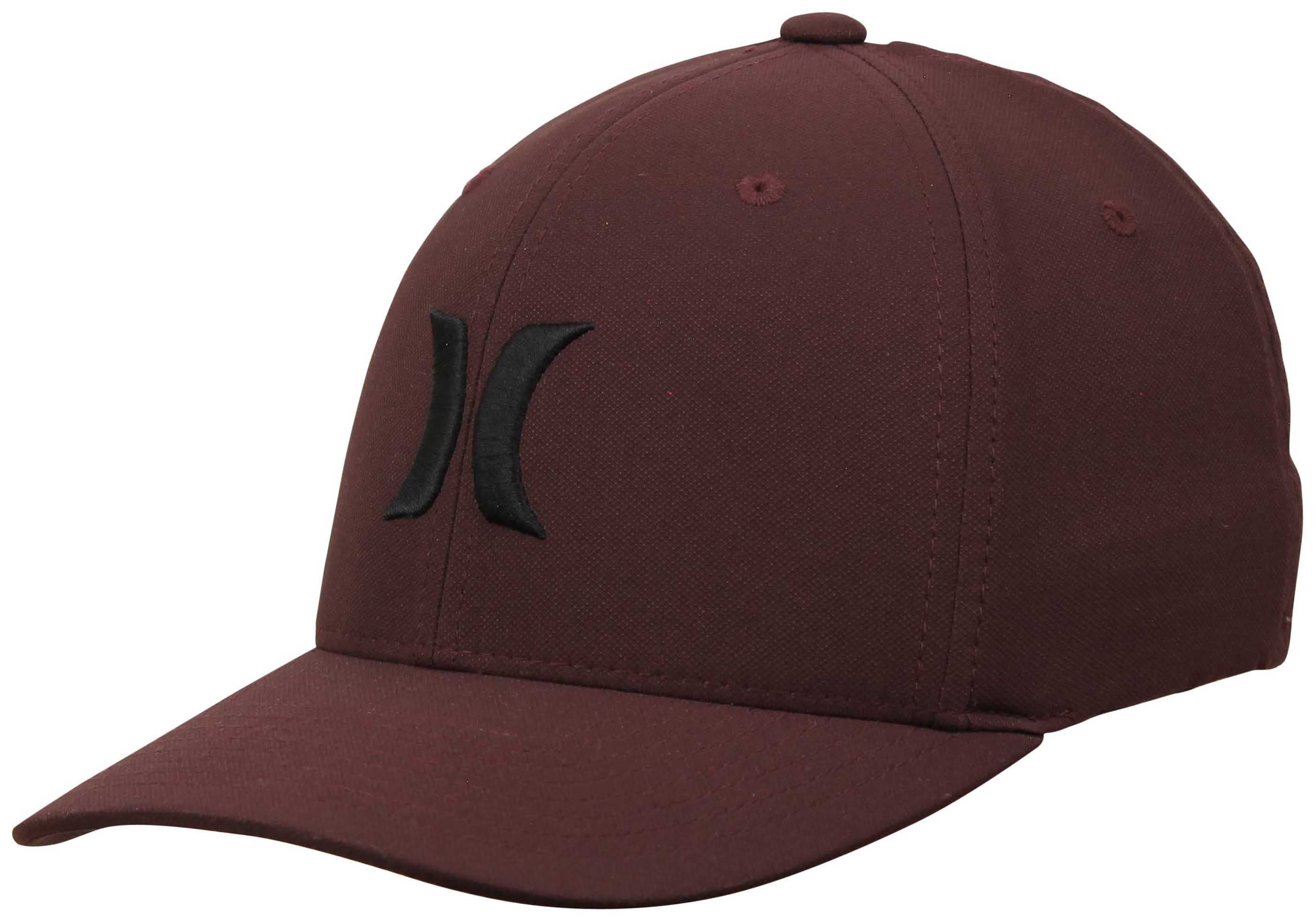Hurley Men's H2O-DRI One and Only Flex Fit Hat Cap (Large/X-Large, Mahogany/Black)