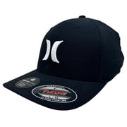 Hurley Men's H2O-DRI One and Only Flex Fit Hat Cap in Black/White L/XL, Black/White