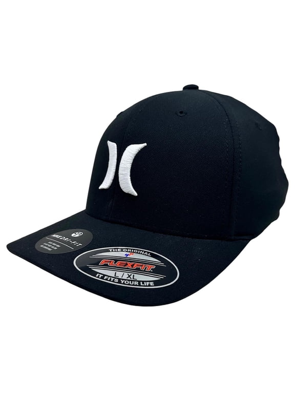Men's H2O-DRI One and Only Flex Fit Hat Cap in Black/White (L/XL, Black/White)