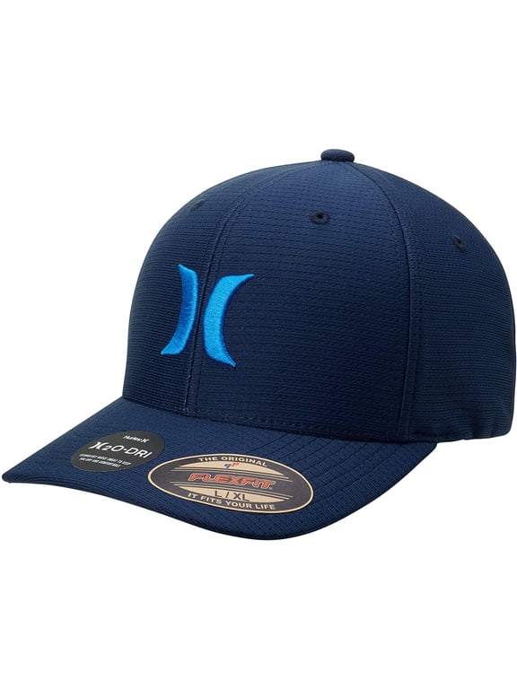 Men's H2O-DRI Pismo Perforated Mesh Flex Fit Hat Cap (Small/Medium, Obsidian)