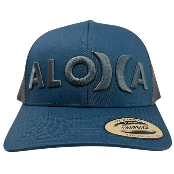 Hurley Men's Hat Aloha Curve Trucker Snapback Cap in Blue/Grey
