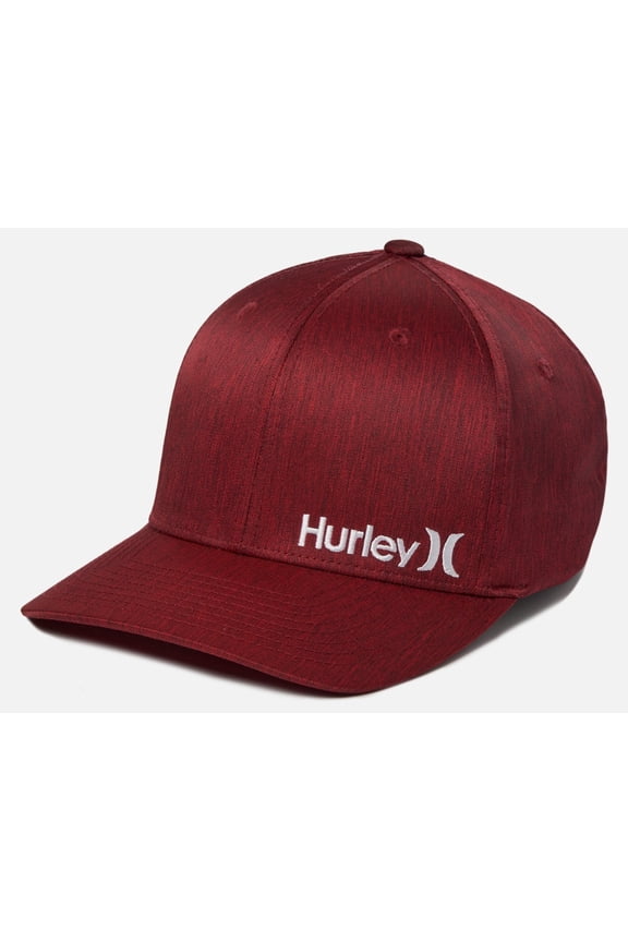 Men's Hat Corp Embroidered Logo Stretch Flex Fit Cap (Large/X-Large, Red)