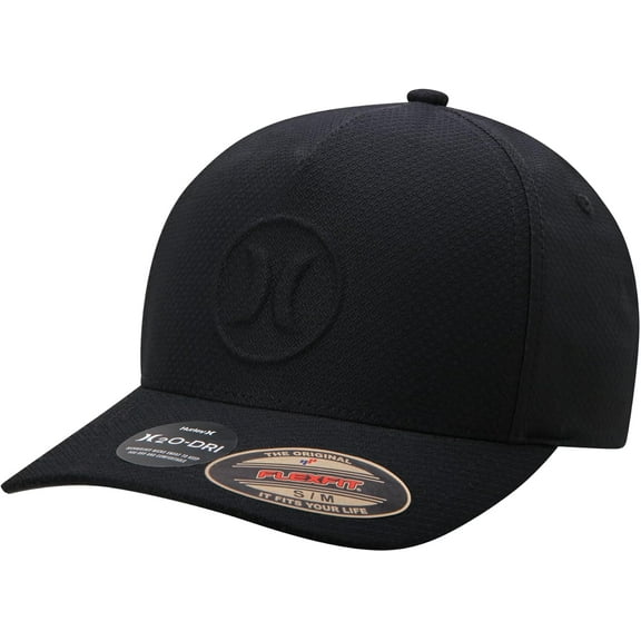 Hurley Men's Hat H2O-DRI Del Rey Stretch Flex Fit Cap (Small/Medium, Black)