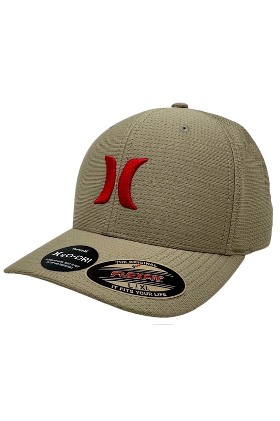 Men's Hat H2O-DRI Pismo Perforated Mesh Stretch Flex Fit Cap (Large/X-Large, Khaki)