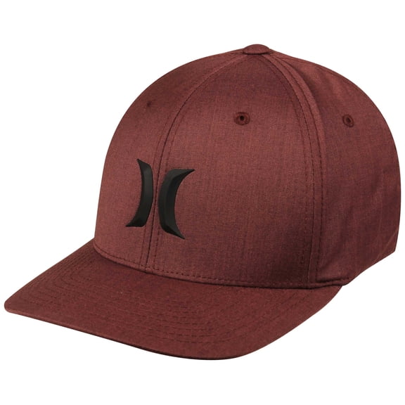 Hurley Men's Hat Icon Weld H2O Dri-Fit Stretch Flex Fit Cap (Small/Medium, Burgundy)