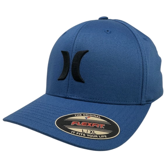 Hurley Men's Hat One and Only Stretch Flex Fit Cap in Blue (Large/X-Large, Blue)