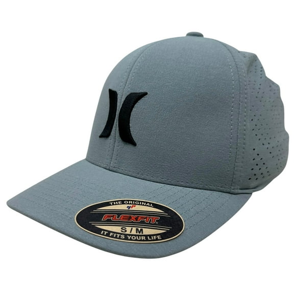 Hurley Men's Hat Phantom H2O Dri-FIT Shores Flex Fit Cap (Small/Medium, Grey)