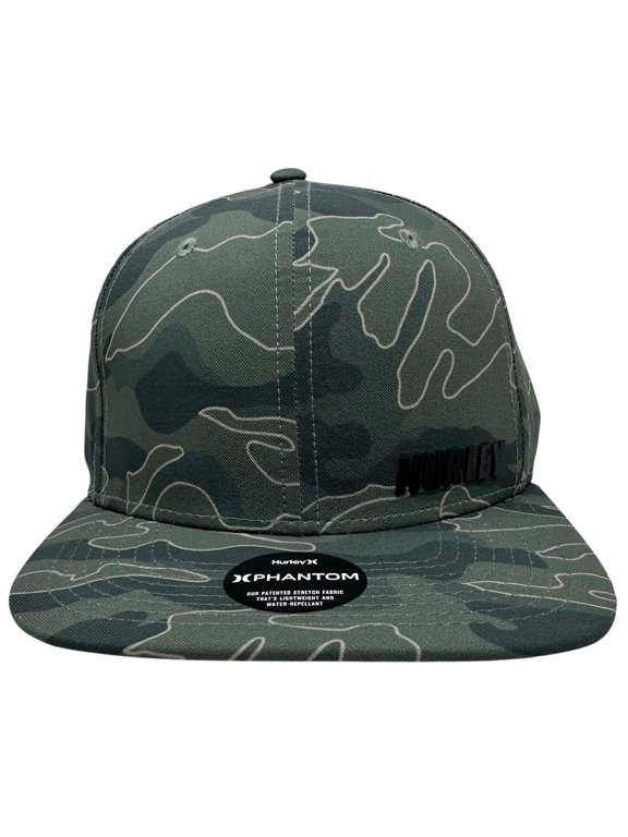 Men's Hat Phantom Ridge Water Repellent Flat Bill Cap (Green Camo)