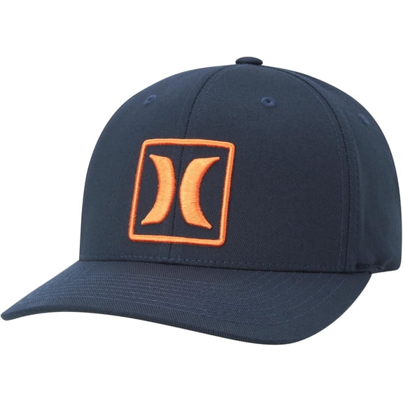 Hurley Men's Hat Reflect Icon Embroidered Stretch Flex Fit Cap (Large/X-Large, Obsidian (Navy))