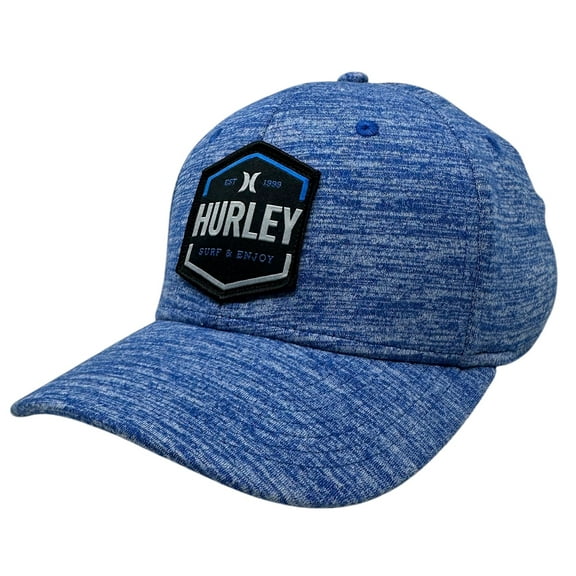Hurley Men's Hat Wilson Stretch Flex Fit Cap (Small/Medium, Blue Heather)