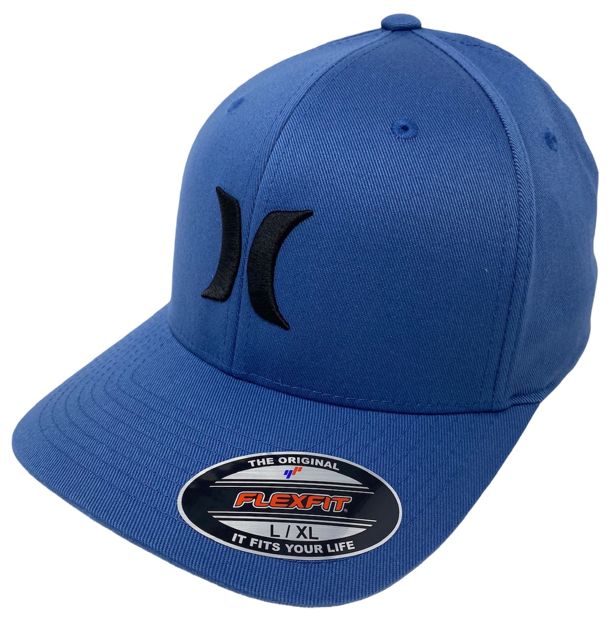 Hurley Men's Icon Solid Flex Fit Hat Cap (Large/X-Large, Blue)