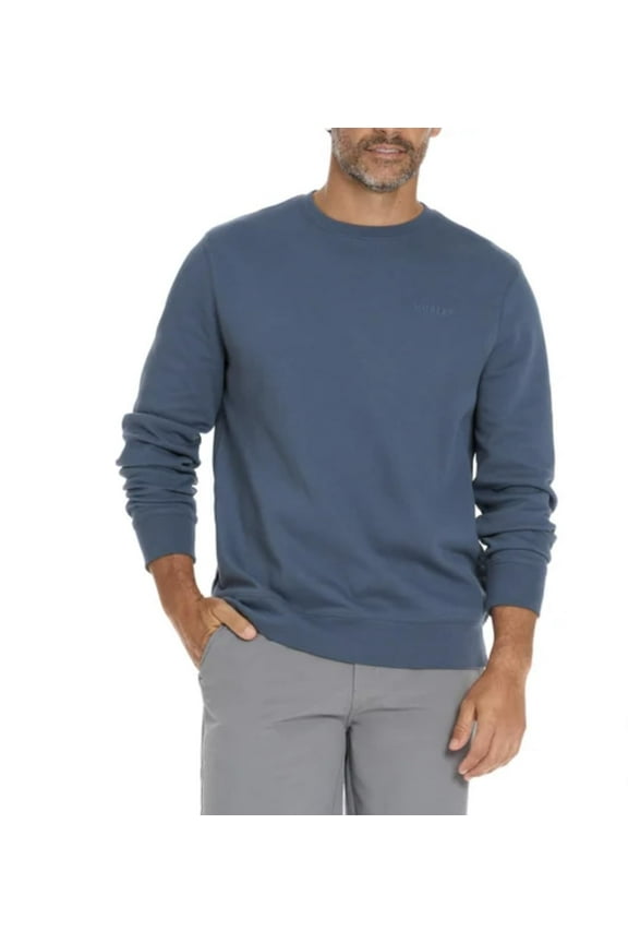 Men's Long Sleeve Crewneck Sweatshirt (US, Alpha, Medium, Regular, Regular, Blue)