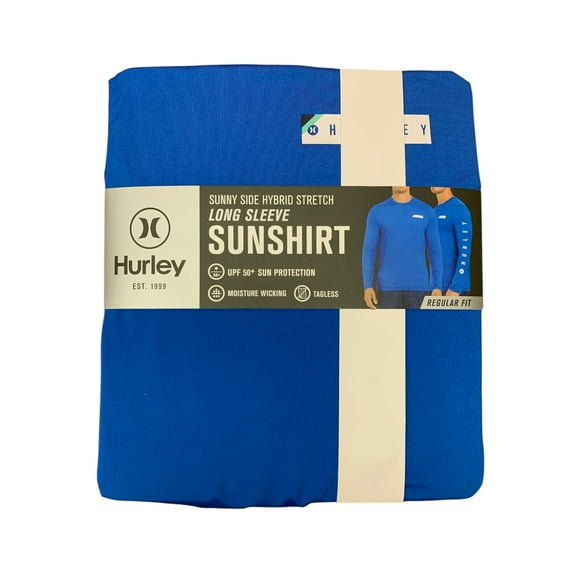 Hurley Men's Long Sleeve Sunny Side Hybrid Stretch UPF Tagless Sunshirt (Santiago, L)