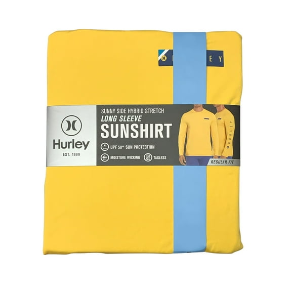 Hurley Men's Long Sleeve Sunny Side Hybrid Stretch UPF Tagless Sunshirt (Sunspit, S)