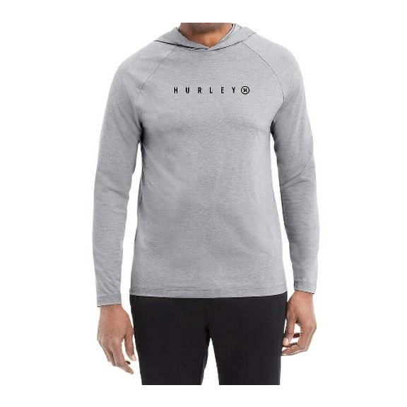 Hurley Men's Long Sleeve Tee Performance Hoody (Grey, Large)
