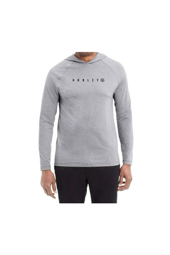 Men's Long Sleeve Tee Performance Hoody (Grey, Large)