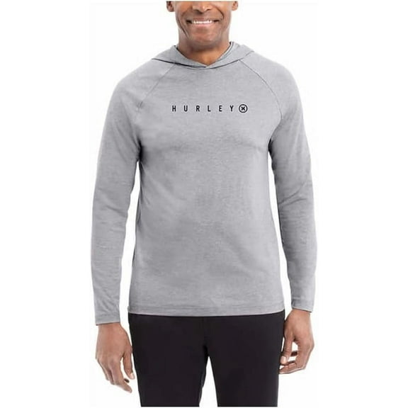 Hurley Men's Long Sleeve Tee Performance Hoody (Grey, Medium)