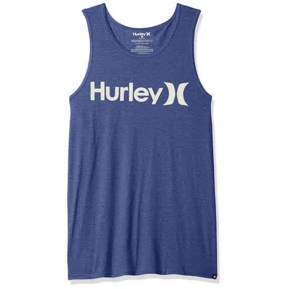 Hurley Men's One & Only Graphic Tank Top, deep Royal Heather//Light Cream, XXL