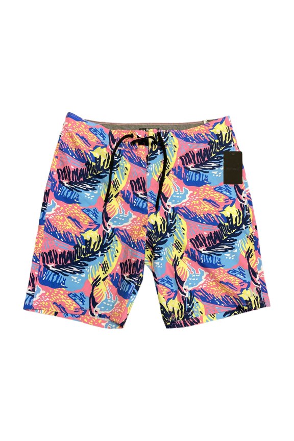 Men's One and Only Gradient Swim Board Short (Sunset Pulse, 28)