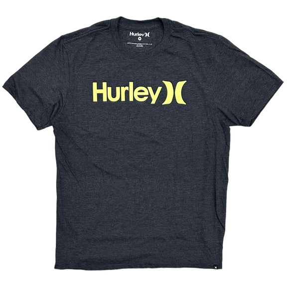 Hurley Men's One and Only Graphic Logo Short Sleeve Tee T-Shirt in Black Heather (Large, Black Heather)