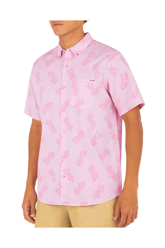 Men's One and Only Stretch Short Sleeve Shirt -(Pink Pineapple, XX-Large)