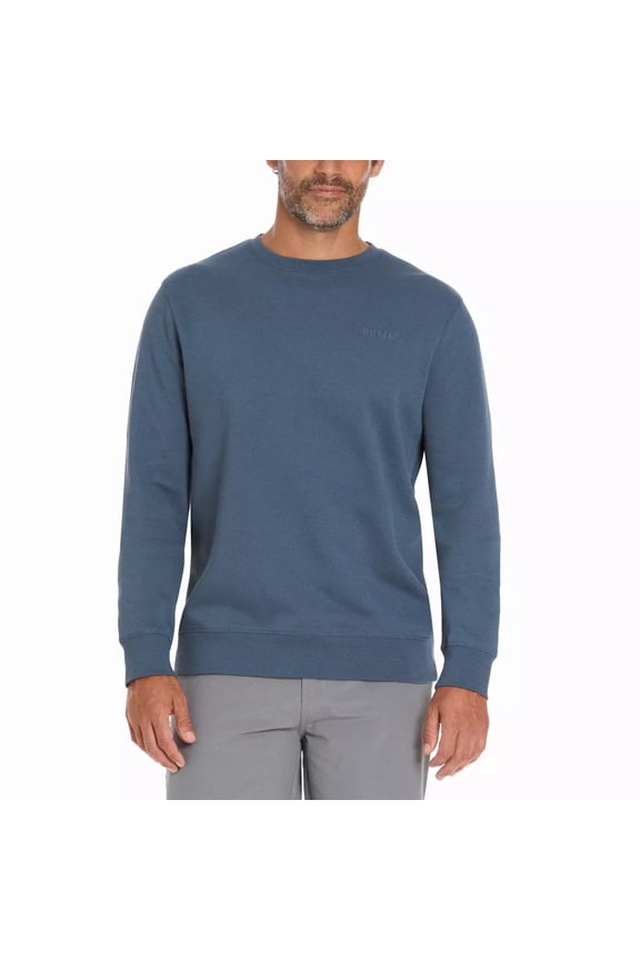 Men's Regular Fit Textured Fabric Crewneck Sweatshirt, Blue XXL