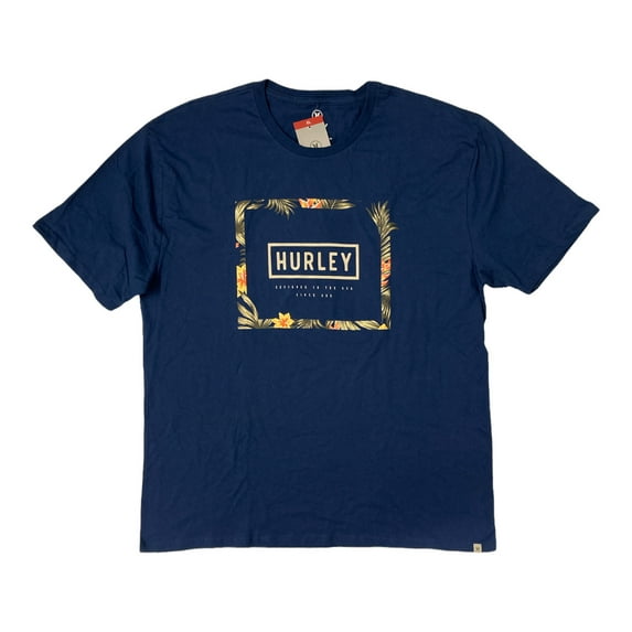 Hurley Men's Short Sleeve Classic Crew Neck Graphic T-Shirt (Blue XXL)