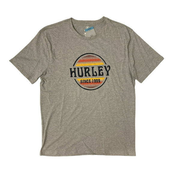 Hurley Men's Graphic Print Short Sleeve T-Shirt in Heather Grey, Small