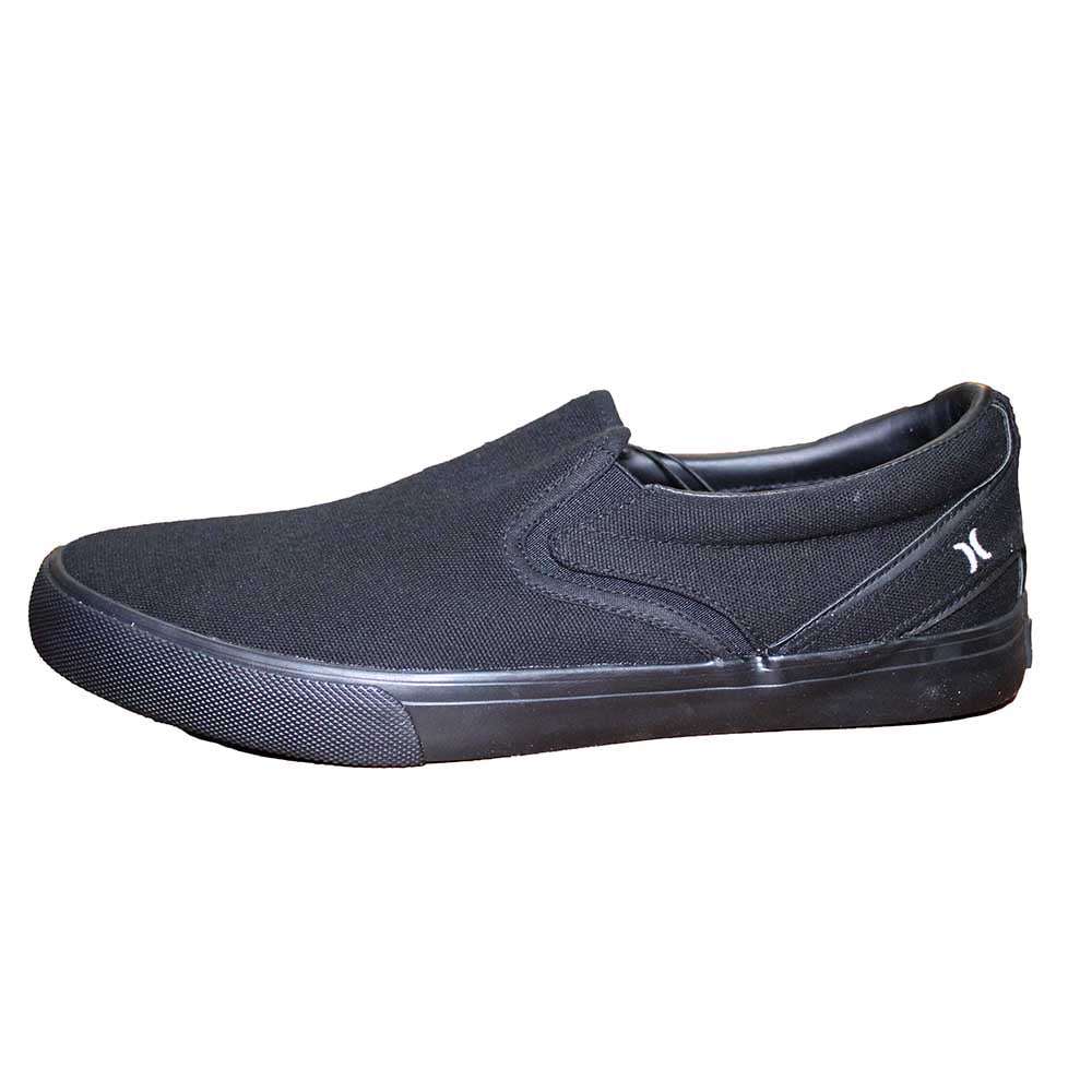 Hurley Men's Size 11 Canvas Slip-on Shoe, Black/Black