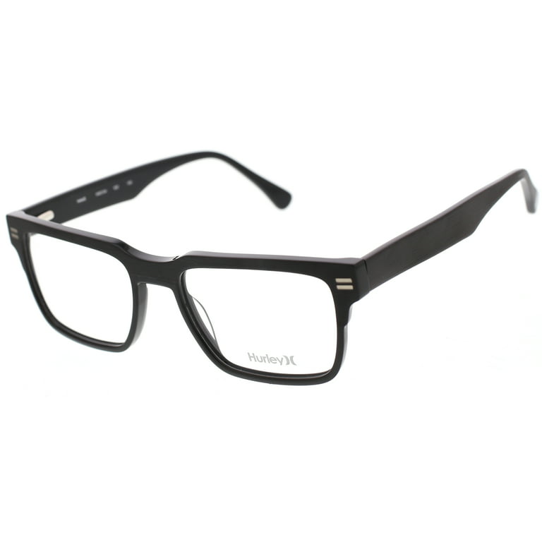Hurley Men's Square Eyeglasses, HMO104 High Tide, Matte Black, 55-19-150,  with Case 