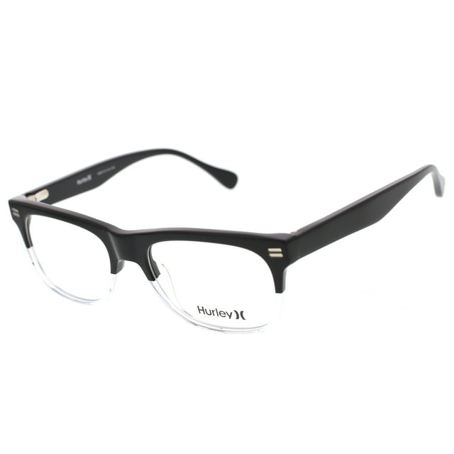 Hurley Men's Square Eyeglasses, HMO119 West Coast, Black/Crystal, 5418