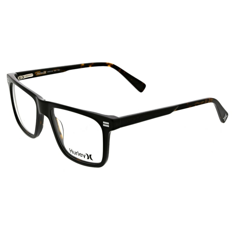 Hurley Men's Square Eyeglasses, HMO134 Alta, Black, 54-19-150, with Case