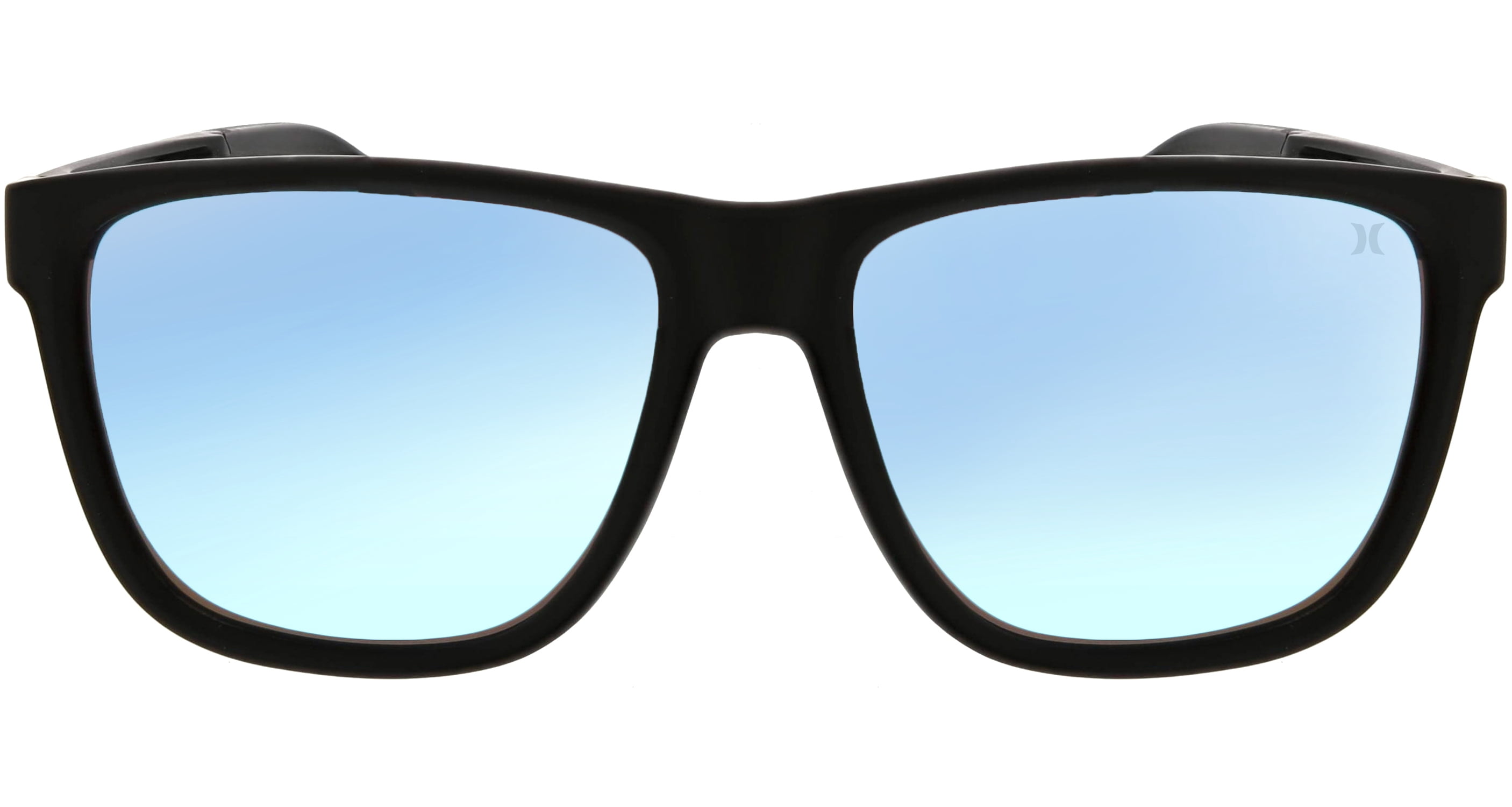 Hurley Men's Sunglasses Polarized Square Rubberized Black with Pouch HSM1064PSWM Break