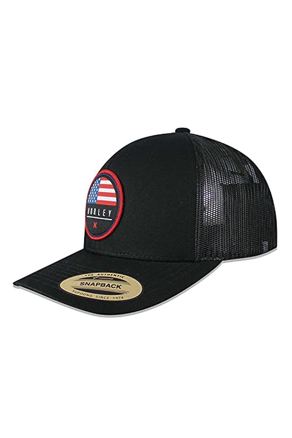 Men's Stable Destination Circle Patch Mesh-Back Trucker Cap Black One Size