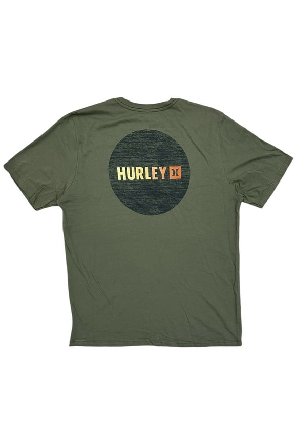 Men's T-Shirt Everyday Circle Logo Short Sleeve Crewneck Tee (Large, Olive)