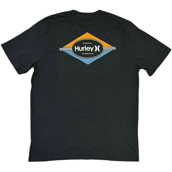 Hurley Men's T-Shirt Everyday Divide Short Sleeve Crewneck Tee (Large, Black)