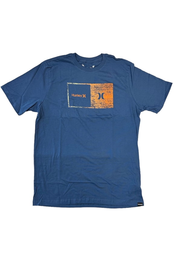 Men's T-Shirt Everyday Halfer Gradient Short Sleeve Crewneck Tee (Small, Blue)