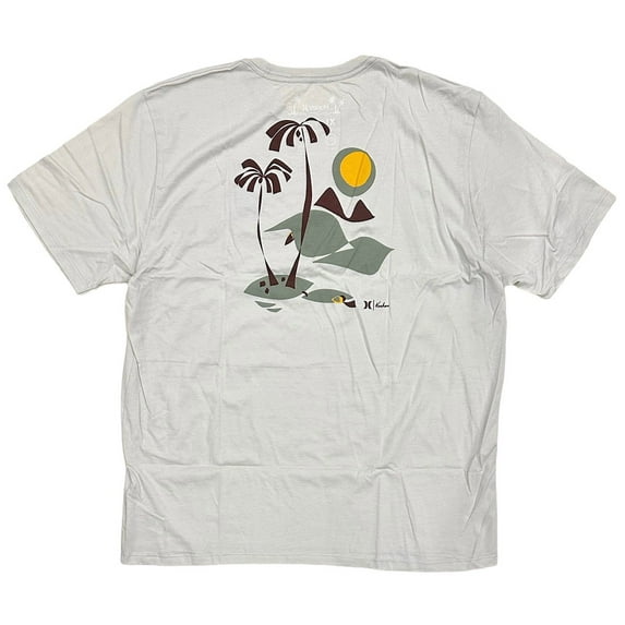 Hurley Men's T-Shirt Everyday Kuchar Right Point Soft Fabric Tee (XX-Large, Light Grey Tone)