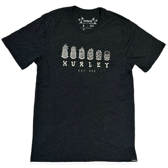 Hurley Men's T-Shirt Everyday Regrind Changling Short Sleeve Crewneck Tee (Small, Black)