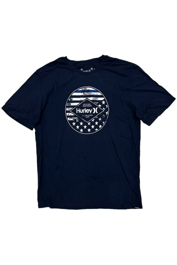 Men's T-Shirt Everyday Wash Independence Graphic Short Sleeve Tee (Large, Blue)