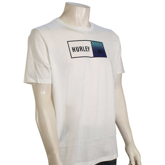 Hurley Men's T-Shirt Everyday Wash Sunbox Graphic Short Sleeve Tee (X-Small, White)