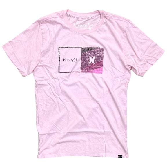 Hurley Men's T-Shirt Everyday Washed Halfer Gradient Graphic Short Sleeve Tee (Small, Pink)